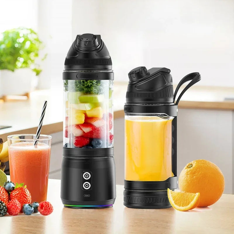 Portable Electric Juicer 700ML USB Rechargeable Fruit Milkshake Smoothie Mini Blender for kitchen travel Outdoor Camping Picnic. - Eady