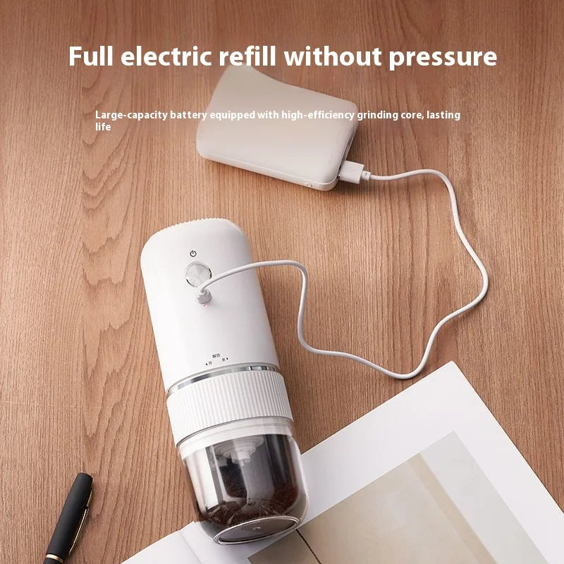 Wireless charging portable automatic coffee bean grinder with adjustable coarseness and fineness small electric grinder - Eady