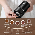 Wireless charging portable automatic coffee bean grinder with adjustable coarseness and fineness small electric grinder - Eady